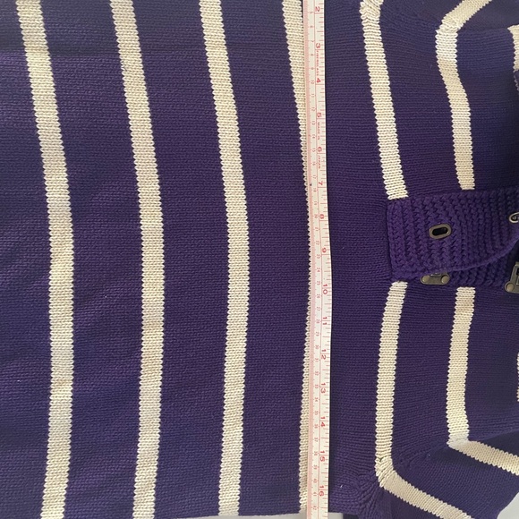 Ralph Lauren Striped Cowl Neck Sweater in Purple and Cream - Picture 5 of 7